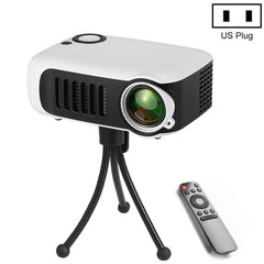 A2000 Mini Portable Projector 800 Lumen Supports 1080P LCD 50000 Hours Lamp Life Home Theater Video Projector for Power Bank, US Plug