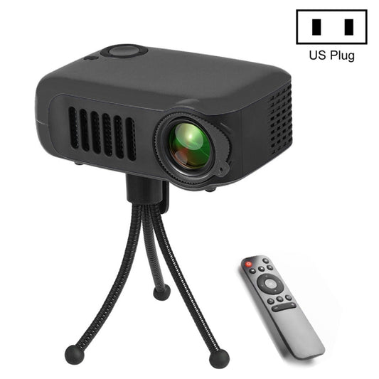 A2000 Mini Portable Projector 800 Lumen Supports 1080P LCD 50000 Hours Lamp Life Home Theater Video Projector for Power Bank, US Plug