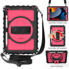 For iPad 10.2 360 Degree Rotating Case with Pencil Holder, Kickstand Shockproof Heavy Duty with Shoulder Strap,Hand Strap, For iPad 10.2