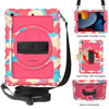 For iPad 10.2 360 Degree Rotating Case with Pencil Holder, Kickstand Shockproof Heavy Duty with Shoulder Strap,Hand Strap, For iPad 10.2