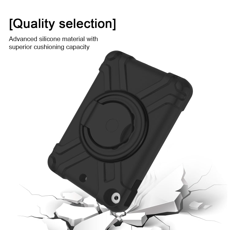 For iPad 10.2 PC + Silicone Shockproof Combination Case with 360 Degree Rotating Holder & Handle, For iPad 10.2