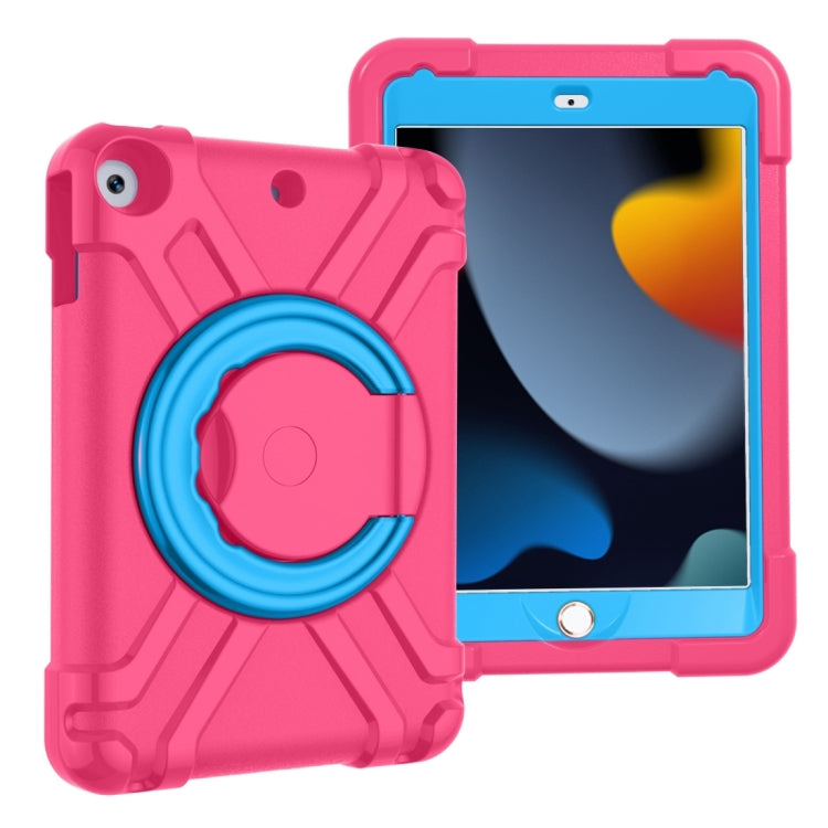 For iPad 10.2 PC + Silicone Shockproof Combination Case with 360 Degree Rotating Holder & Handle, For iPad 10.2