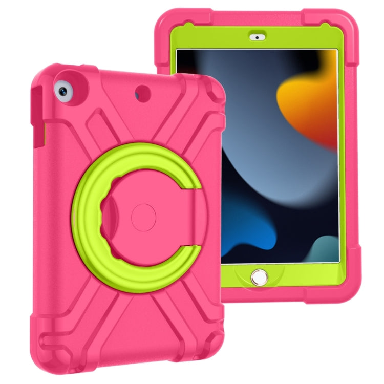 For iPad 10.2 PC + Silicone Shockproof Combination Case with 360 Degree Rotating Holder & Handle, For iPad 10.2