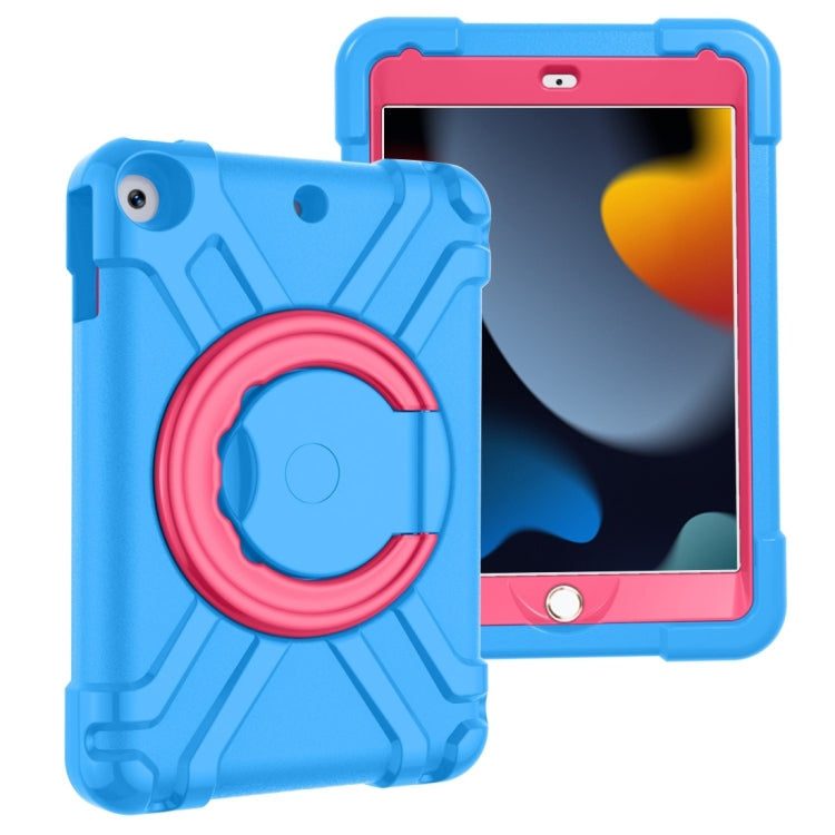 For iPad 10.2 PC + Silicone Shockproof Combination Case with 360 Degree Rotating Holder & Handle, For iPad 10.2