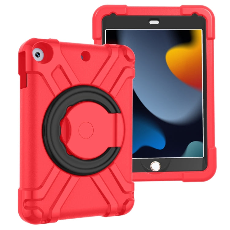 For iPad 10.2 PC + Silicone Shockproof Combination Case with 360 Degree Rotating Holder & Handle, For iPad 10.2