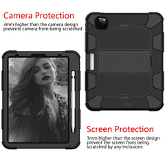 For iPad Pro 11 (2020) Shockproof Two-Color Silicone Protection Case with Holder & Pen Slot, For iPad Pro 11 (2020), For Galaxy Tab A 8.4 (2020)