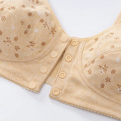 3Pcs/Set Women Lingerie Bra Cotton Wire Free Front Closure Bralette Confortable Underwear Widened Shoulder Straps U-shaped Back