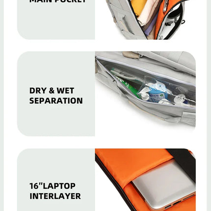 Large Capacity Gym Bag Travel Backpack Wet Dry Separation Shoulder Bags Outdoor Sports Backpacks Yoga Fitness Training Bags Pack