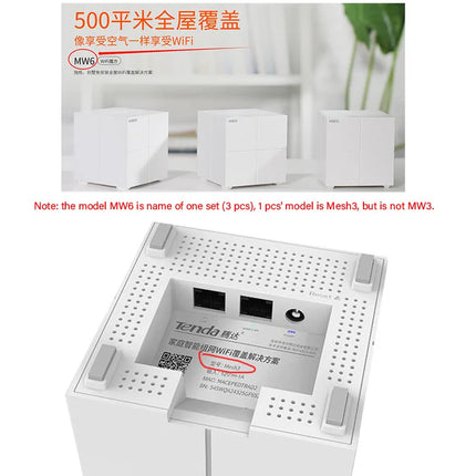 Tenda MW6 Mesh Wireless Gigabit Router 11AC Dual-Band 2.4G/5.0GHz Whole Home Wifi Coverage System Long Range Bridge Repeater