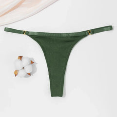 VKME 3Pcs/Set Women's Thong Panties Underwear Sexy Low Waist G-String T-Pants Panties Comfort Cotton Briefs Lingerie Underwear