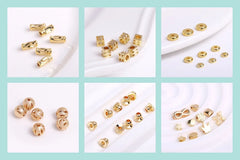 8/10MM 18K Gold Plated Brass Metal Hollow Beads Caps Flower Caps For Beads For DIY Beading Jewelry Making Supplies Wholesale