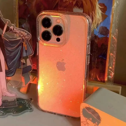 Luxury Bling Glitter Clear Phone Case For iPhone 16 15 14 13 12 11 Pro Max X XR XS 7 8 Plus Shockproof Transparent Soft Cover