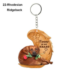 1 Piece 23 Style Dog Forever In My Heart  Angel Pendant Bag Key Chains Car Keychain Keyring  Pet Jewelry Gift For Women Girls