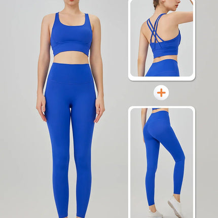 2 Piece Yoga Clothes Women's Tracksuit Athletic Wear Pilates Fitness Suit Gym Workout Push Up Clothes Sports Bra Leggings Suit