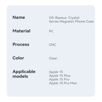 Baseus Magnetic Phone Case for iPhone 15 14 13 12 11 Pro Max Wireless Charging Cover For iPhone 15 14 Pro Max Magnet Clear Case