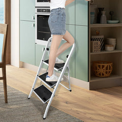 DayPlus Safety Folding Step Stool 2-4 Step Ladder Portable Foldable Stepladder Anti Slip Feet  for Indoor Outdoor Home Office