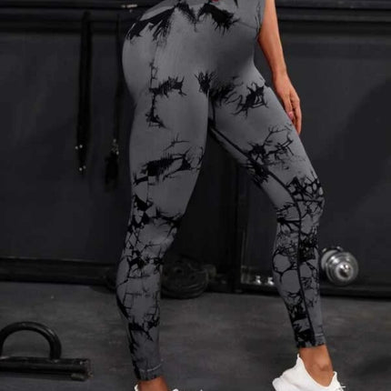 Seamless High Waist Leggings Women Tie Dye Leggings Fitness Sports Running Yoga Pants Hip Liftting Elastic Knitting Tights