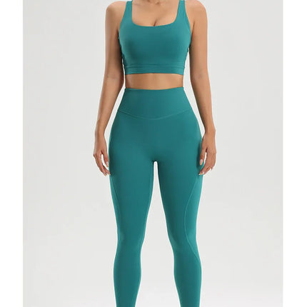 Women's Gym Two Piece Set Yoga Bra Underwear Tight Training Pants Bottom Pants Fitness Clothing Fitness Pants Set Exercise Set