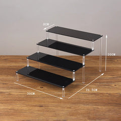 Acrylic Riser Display Stand Perfume Organizer Shelves for Amiibo Funko Figures Toys Cupcake Desserts Collection Cosmetic Jewelry