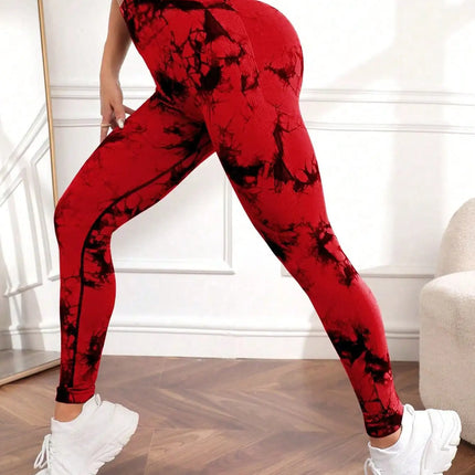 New Tie Dye Yoga Pants Sport Leggings Women Seamless High Waist Push Up Woman Tights Fitness Workout Leggins Gym Clothing