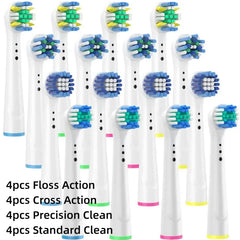 16/20PCS Brush Head nozzles for Oral B Electric Toothbrush Replacement Head Refill Sensitive Floss Cross Action for Oralb