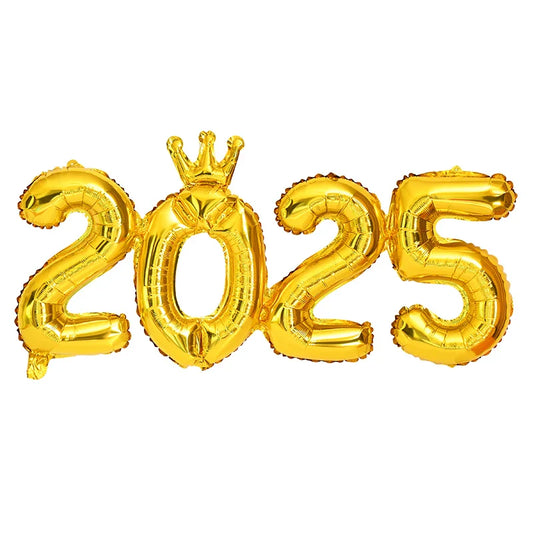 2025 Foil Number Balloons New Year Eve Party Photo Props Decoration Supplies 2024 Xmas Navidad Noel Christmas Home Decor