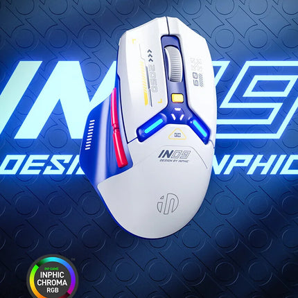 Inphic IN9 Wireless Gaming Mouse Rechargeable Ergonomics Bluetooth Mouse RGB Lighting Effect Desktop Computer Laptop Universal