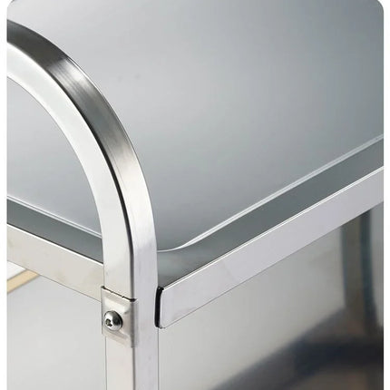 Stainless Steel Cart with Thickened Three Layers- Kitchen Utility Cart for Serving  Collecting Dishes Multi-functional Trolley