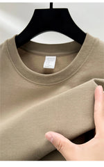 100% pure cotton summer high-end brand men's short sleeve round neck fashionable style half sleeved top breathable T-shirt