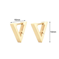 Classic Stainless Steel Hoop Earrings For Women Men Heart Star Oval Rectangle Round Triangle Gold Color Punk Hip Hop Jewelry