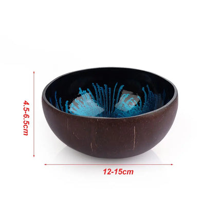 Natural Coconut Shell Bowl Dishes Handmade Kitchen Key Candy Nut Storage Bowl Paint Mosaic Craft Home Decor