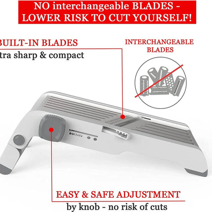 LMETJMA Ultra Sharp Mandoline Slicer Upgraded Vegetable Slicer Kitchen Adjustable Thickness Food Cutter Slicer Dicer KC0450