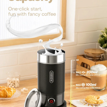 HiBREW Milk Frother Frothing Foamer Chocolate Mixer Cold/Hot Latte Cappuccino fully automatic Milk Warmer Cool Touch M1A