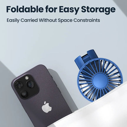 TOPK Portable Hand Held Fan,5000mAh 2-IN-1 Neck HandHeld Fan 180° Foldable Whisper-Quiet Brushless Motor Comes with Hanging Rope