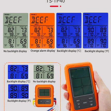 Digital Chef Thermometer Wireless Meat Thermometer Remote Instant Read BBQ Cooking Food Thermometer for Kitchen Oven Grill