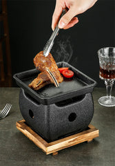 Aluminum alloy tea cooker Small oven Korean style cast iron barbecue dish portable grill korean bbq Japanese charcoal grill