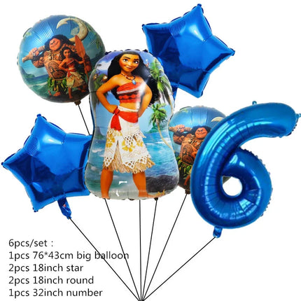 Disney Moana Birthday Party Decorations Supplie Moana Celebration Party Balloons Disposable Tableware Cup Plate Baby Shower Toys