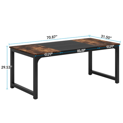 Tribesigns 63"x31.5" Dining Table, Industrial Kitchen Table for 6-8 Person, Rectangular Dinner Table for Dining Room Kitchen