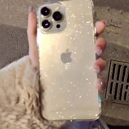 Luxury Bling Glitter Clear Phone Case For iPhone 16 15 14 13 12 11 Pro Max X XR XS 7 8 Plus Shockproof Transparent Soft Cover
