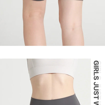 Summer new sans T line pure color yoga shorts Five-point Cycling Gym Run Sports Fitness Pants Tight Riding Shorts Women