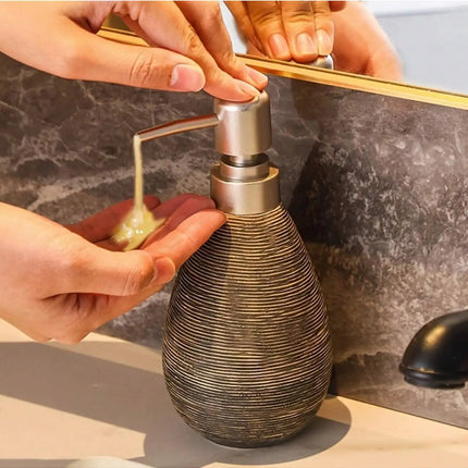 Creative Retro Style Ceramic Push-Type Soap Dispenser With Pump,  Hand Soap Bottle, Suitable For Bathrooms Kitchens And Toilets