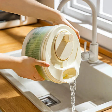 Vegetables Salad Spinner Lettuce Leaf Vegetable Dehydrator Greens Washer Dryer Drainer Crisper Strainer For Washing Drying Leafy