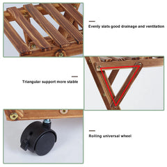Movable Wood Plant Stand, Triangular Shelf, Flower Pot, Storage Holder, Garden Display, Shelving Rack, Outdoor, Indoor, 6 Tier