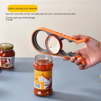 Four-in-One Bottle Opener Kitchen Multi-Functional Can Openers Cans Bottle Opener Non-Slip Labor-Saving Twist Bottle Lid Opener
