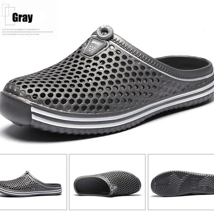 YRZL Men Summer Shoes Sandals Men's Holes Sandals Hollow Breathable Flip Flops Clogs Shoes Fashion Beach Slippers Big Size 45