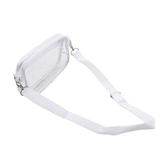 Women Clear Shoulder Bag Solid Color Transparent Purse Female Simple Crossbody Bags With Front Pocket Casual Handbag For Ladies