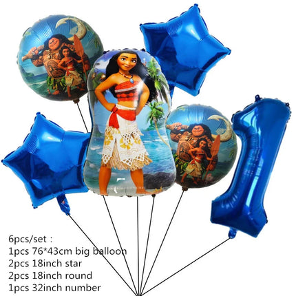 Disney Moana Birthday Party Decorations Supplie Moana Celebration Party Balloons Disposable Tableware Cup Plate Baby Shower Toys