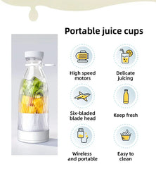 500ML Portable Blender Electric Juicer Fruit Mixers USB Rechargeable Blender  juice Cup Bottle 6 Blades