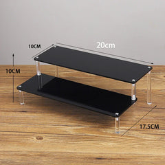 Acrylic Riser Display Stand Perfume Organizer Shelves for Amiibo Funko Figures Toys Cupcake Desserts Collection Cosmetic Jewelry