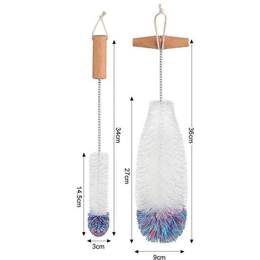 Soda Stream Bottle Brush With Beechwood Handle Glassware Jars Cleaner Kitchen Cleaning Tool Drink Bottle Cup Cleaning Brush